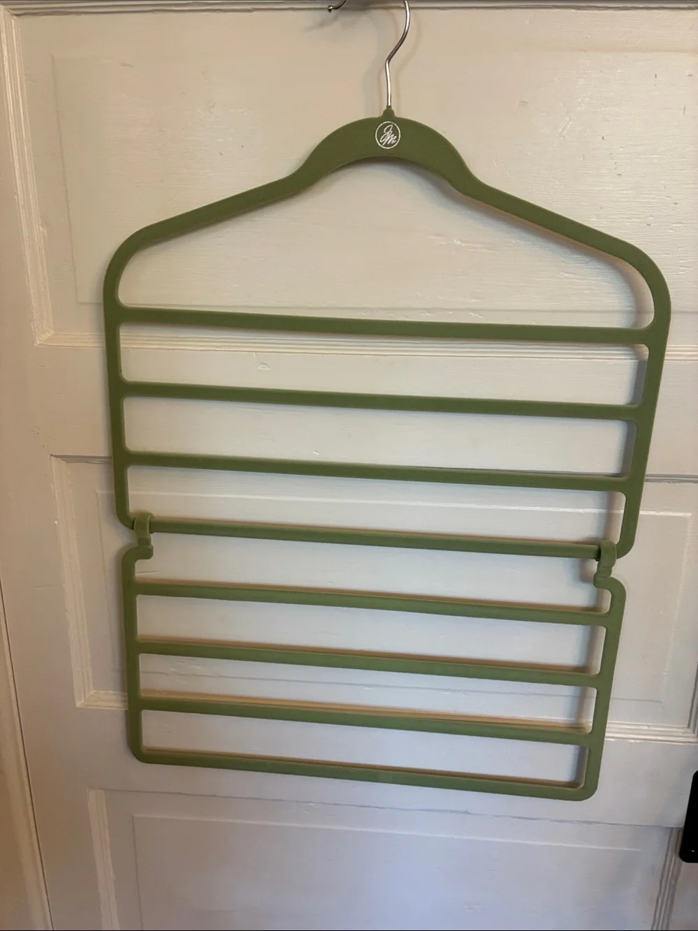 288 Joy Mangano Sage Green 4 in 1 Velvet Flocked Hanger + Bonus Add on Hanger